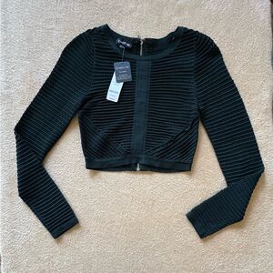 Bebe Forest Green Ribbed Top